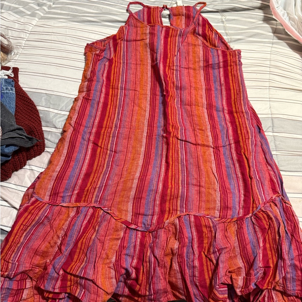Colorful Striped Sleeveless Dress